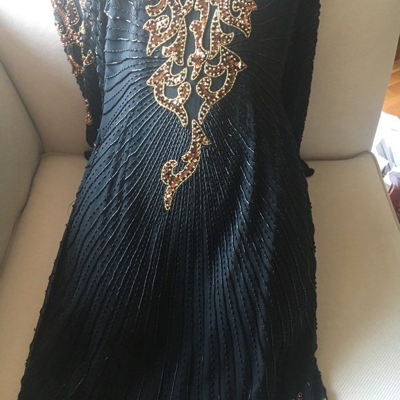 Black & Gold beaded dress